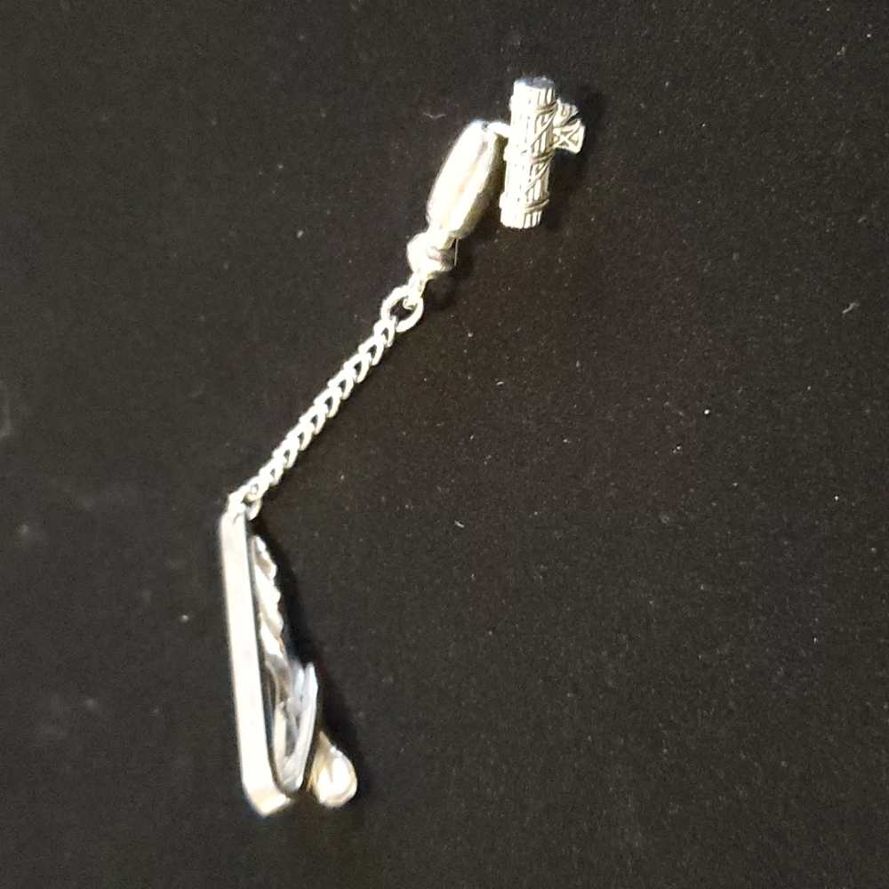 Vintage Silver Hickok USA Tie Clip